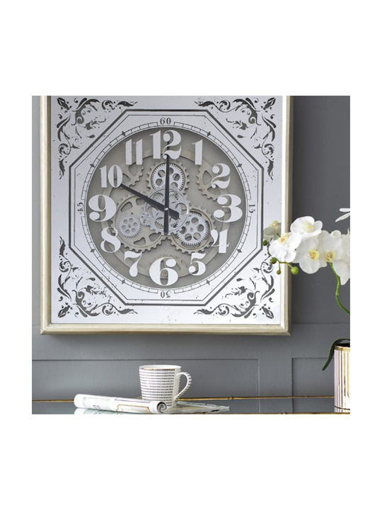 Artekko Antique Wall Clock Metallic White 60x60cm