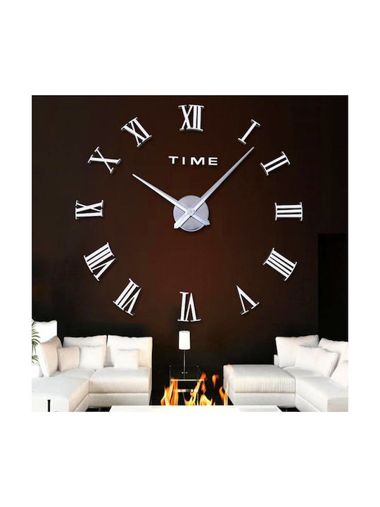 3D Wanduhr Silber