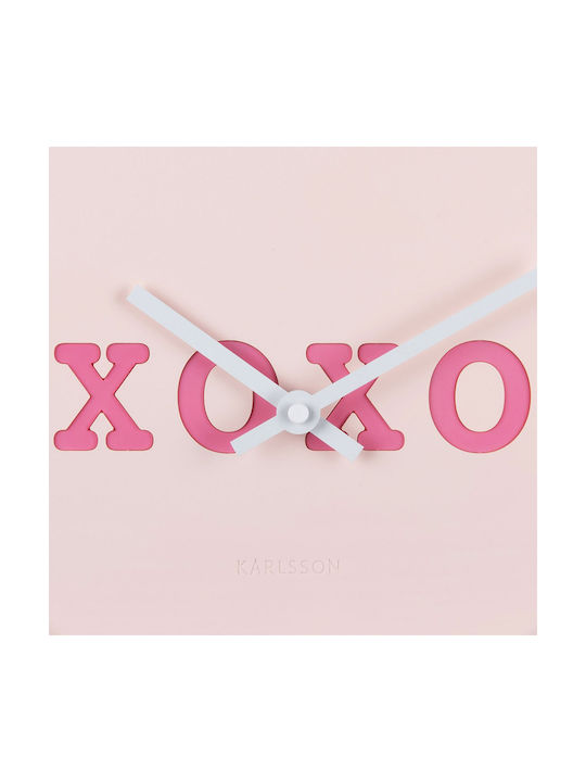 Karlsson Wall Clock Plastic Pink 6.2x27cm