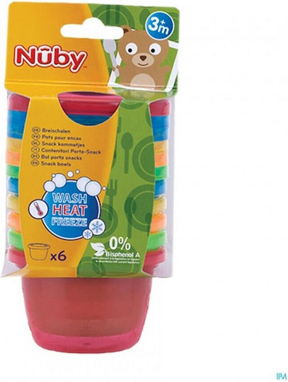 Nuby Παιδικό Μπωλ Φαγητού από Πλαστικό Πολύχρωμο 6τμχ