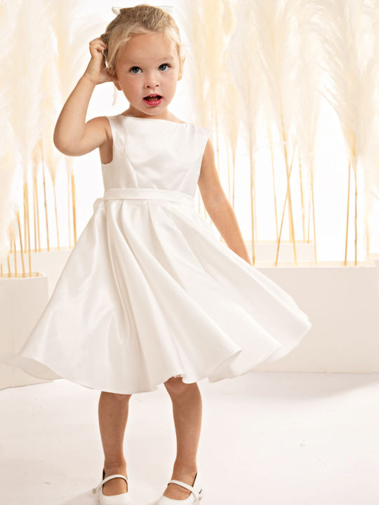 Baby Bloom Λευκό Φόρεμα Βάπτισης