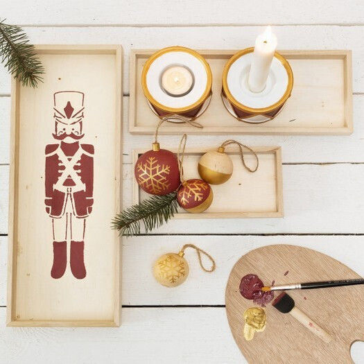 Wooden Rectangular Trays Set of 3 Pieces