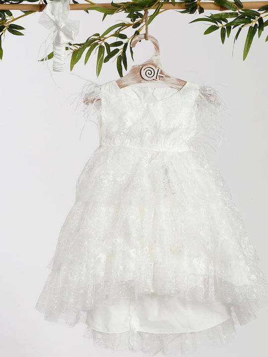 Lollipop White Baptism Dress made of Tulle