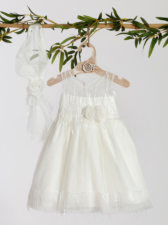 Lollipop White Baptism Dress made of Tulle