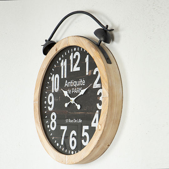 Wall Clock Wooden White 50x6cm