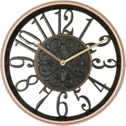 Wall Clock Plastic Black Ø30cm