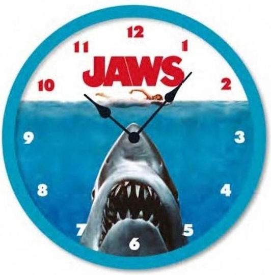Pyramid International Jaws Rising Ρολόι Τοίχου Πλαστικό Μπλε Ø25cm