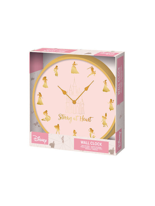 Pyramid International Disney Princess (Strong At Heart) Ρολόι Τοίχου Πλαστικό Ροζ Ø25cm