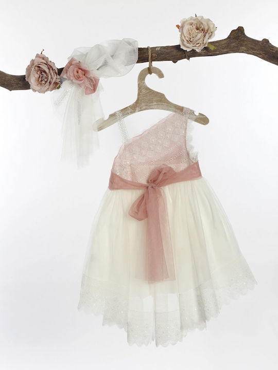 Lollipop Celebrations Ivorian/Sapio Apple Baptism Clothing Set with Hair Accessories , Dress & Cardigan made of Tulle 3pcs