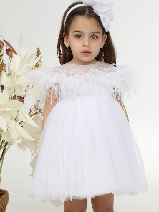 Mi Chiamo Weiß Taufkleid aus Tüll