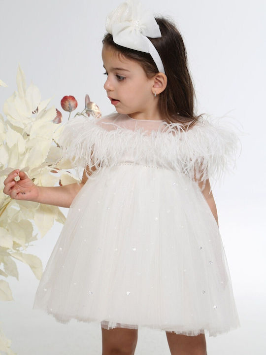 Mi Chiamo Ecru Baptism Dress made of Tulle
