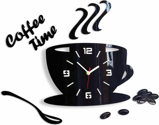 Modernclock 3D Стенен часовник Лепенка Черен Ø12см