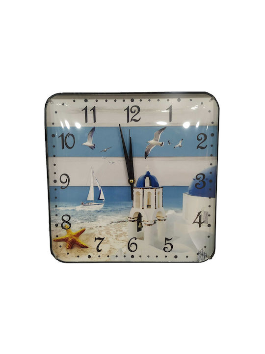 Ceas de Perete Plastic Blue/White_1 Ø30cm