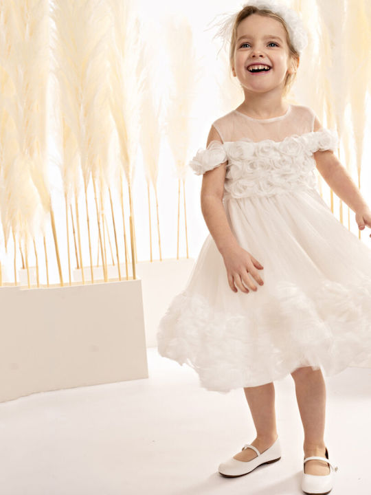 Baby Bloom White Baptism Dress made of Tulle
