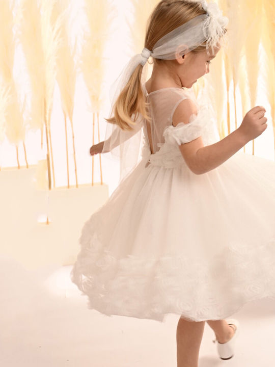 Baby Bloom White Baptism Dress made of Tulle