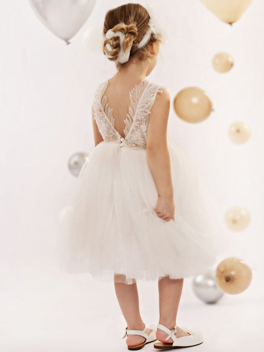 Baby Bloom White Baptism Dress made of Tulle