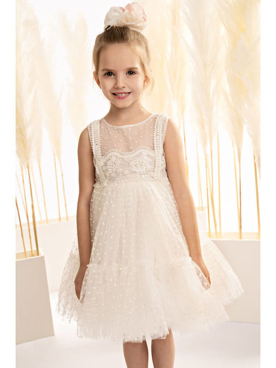 Baby Bloom White Baptism Dress made of Tulle