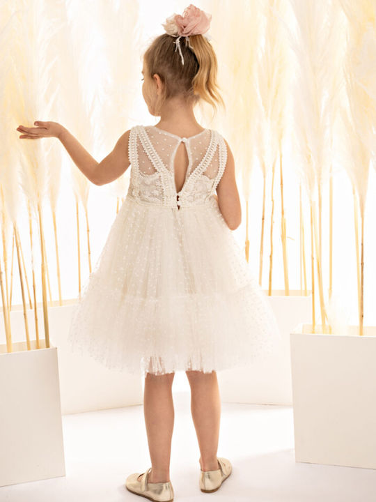 Baby Bloom White Baptism Dress made of Tulle