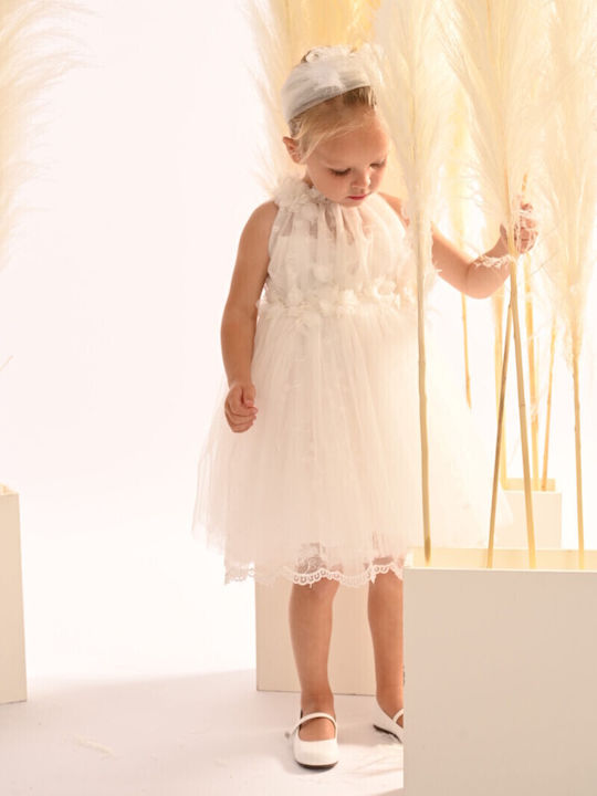 Baby Bloom White Baptism Dress made of Tulle