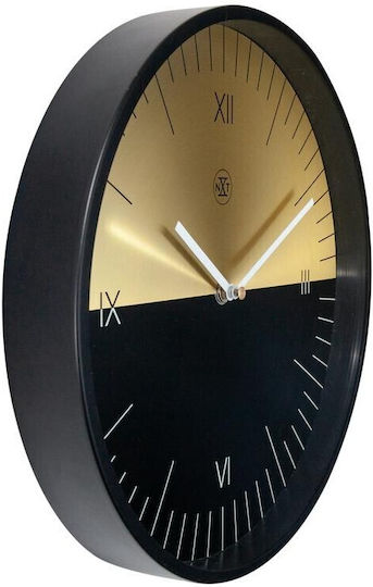 Nextime Ρολόι Τοίχου Μεταλλικό Μαύρο Ø30cm Nextime Ρολόι Τοίχου Μεταλλικό Μαύρο Ø30cm