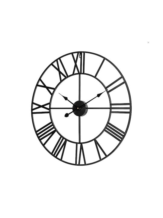 Teesa Wanduhr Metallisch Schwarz Ø60cm