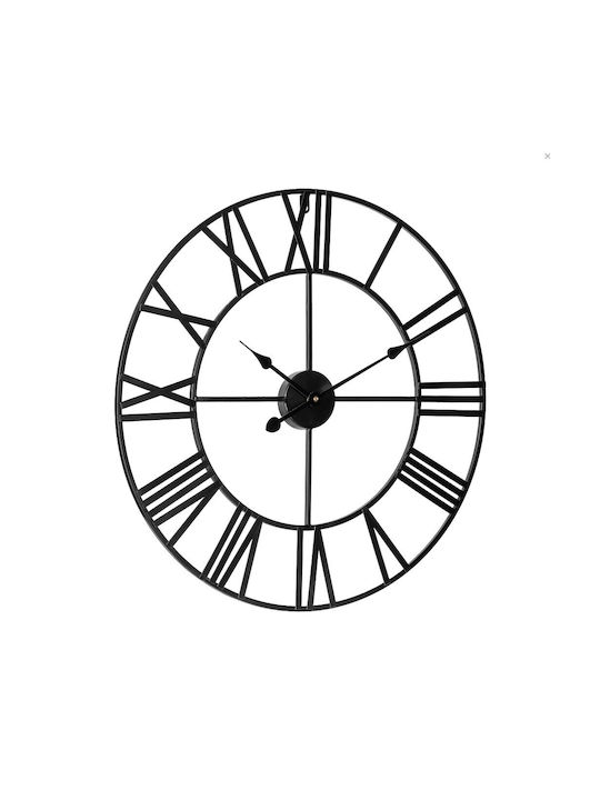 Teesa Wanduhr Metallisch Schwarz Ø60cm