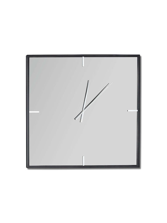 Ploumatos Ρολόι Τοίχου Καθρέφτης Μαύρο 110x110cm
