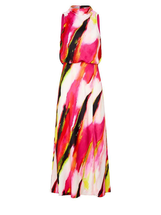 Summer Midi Dress with Tearing Pink