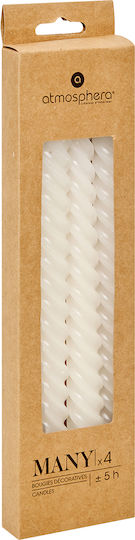Lumânare Decorativă Hugo Conic Albă 25cm 4 Bucăți