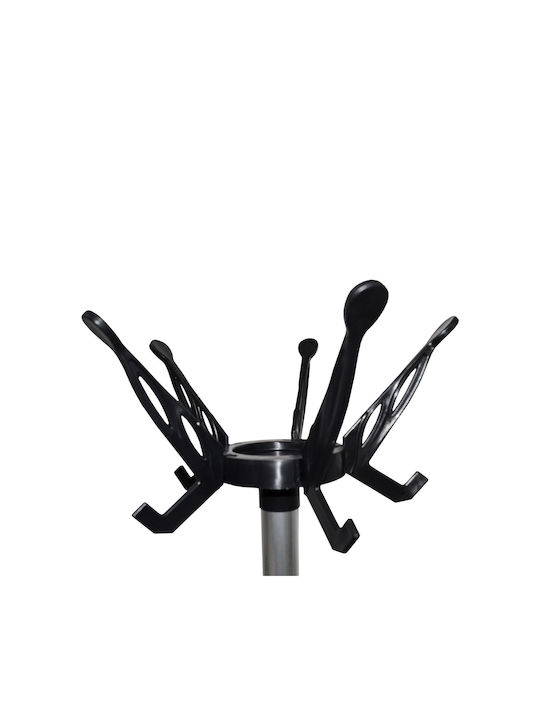 Portmanto Cuiere de podea Metal Silver / Black Rotativ 45x45x168cm