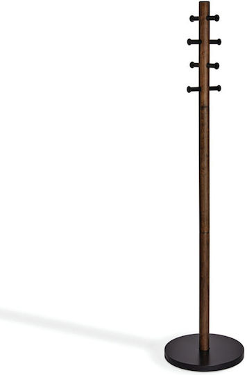 Umbra Pillar Καλόγερος Ξύλινος Μαύρος/ Καρυδί 39.7x39.7x167.6cm