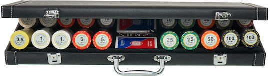 Pokeritems Set 500 Numbered Poker Chips 14gr in Suitcase