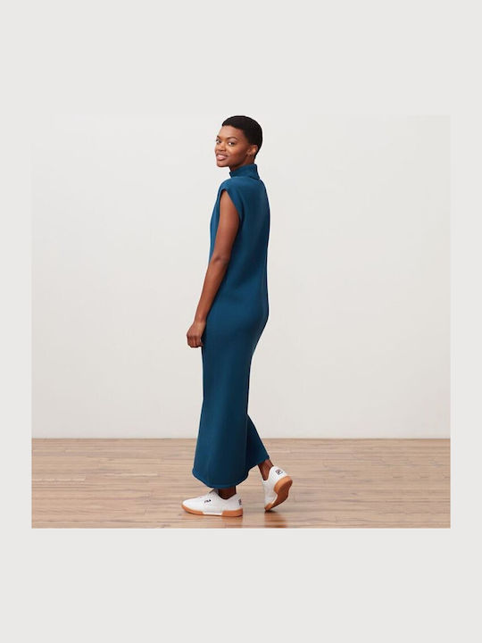 Effy Maxi Athletic Dress Short Sleeve Blue