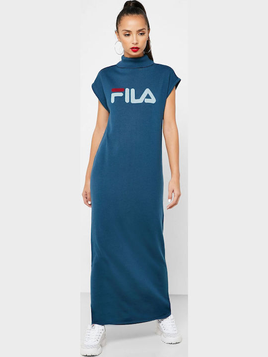 Effy Maxi Athletic Dress Short Sleeve Blue
