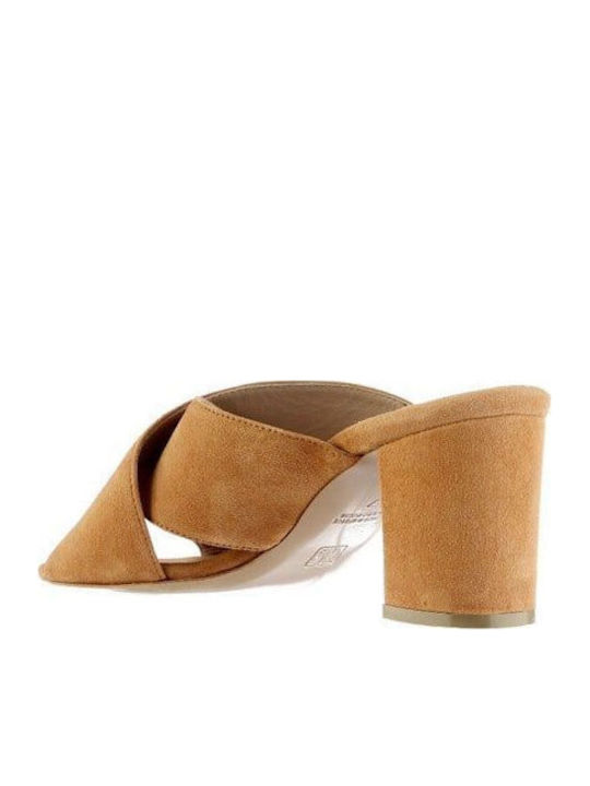 Piele Mule cu Toc în Culoare Bej