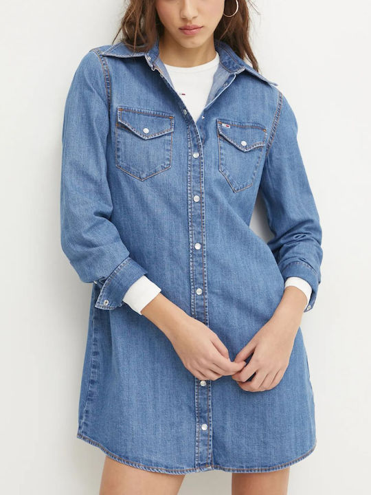 Mini Σεμιζιέ Φόρεμα Τζιν Med Denim