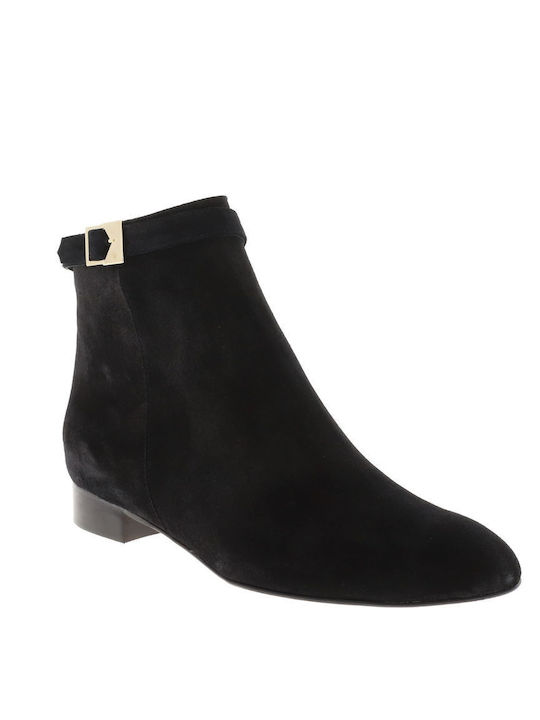Wildleder Stiefeletten Damen Schwarz