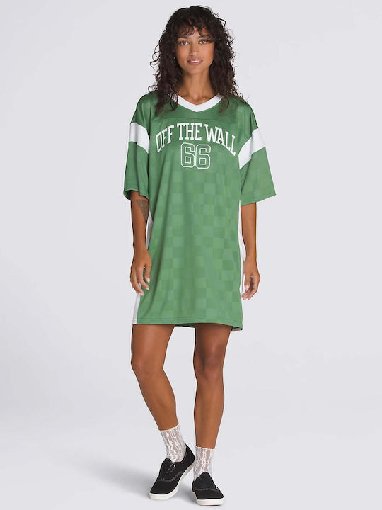 Καλοκαιρινό Mini Αθλητικό Φόρεμα T-shirt Κοντομάνικο Πράσινο