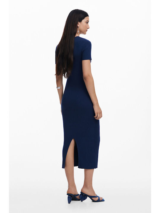 Lacroix Καλοκαιρινό Midi Φόρεμα Πλεκτό Navy Μπλε