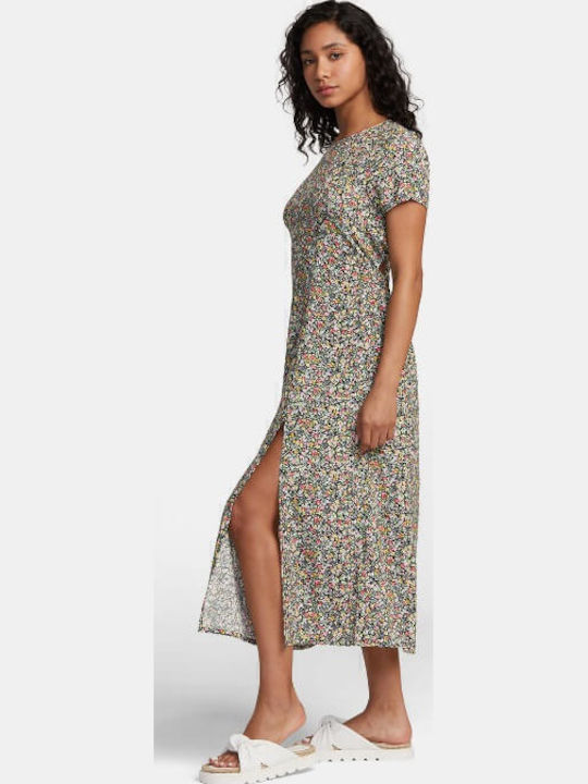 Sommer Midi Damenkleid mit Rüschen Blumen