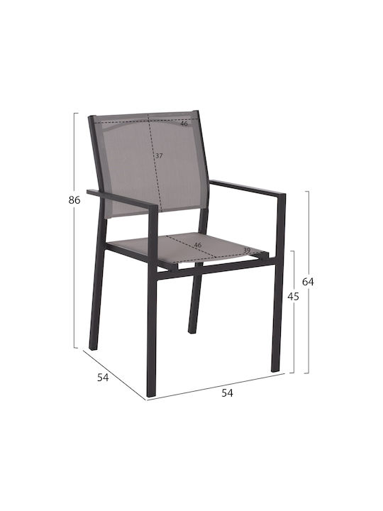 Outdoor Dining Set Textline 5 Pieces Gray