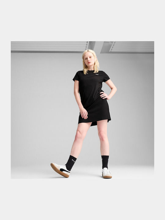 Summer Mini Athletic T-Shirt Short Sleeve Black Dress