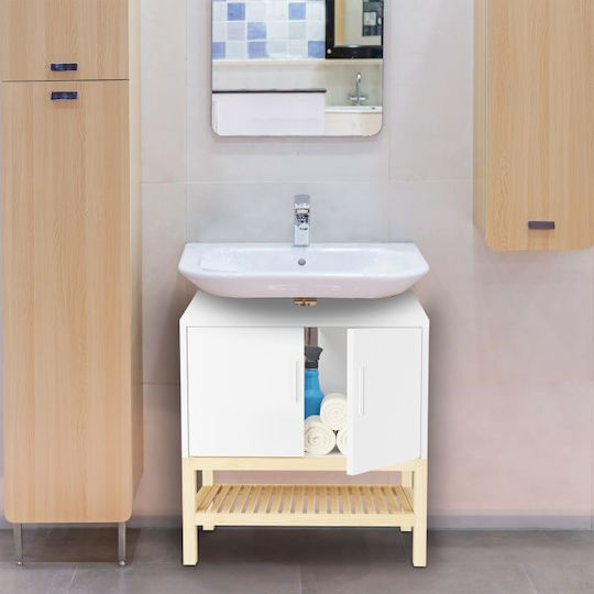 Relaxdays Countertop with Sink L60.5xW60xH33cm Natural