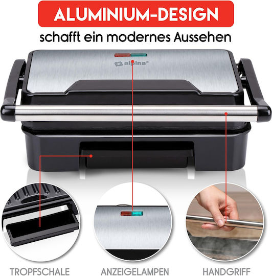 Alpina Appliances Sandwich Maker for for 2 Sandwiches Sandwiches 750W