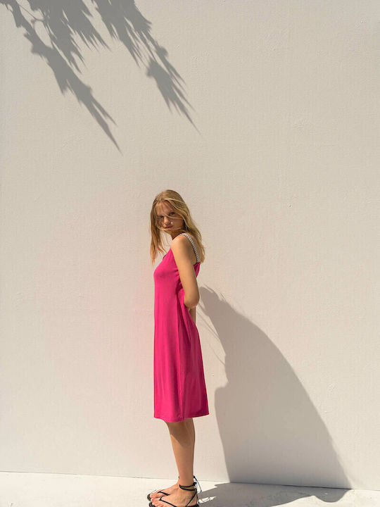 Summer Midi Dress Fuchsia