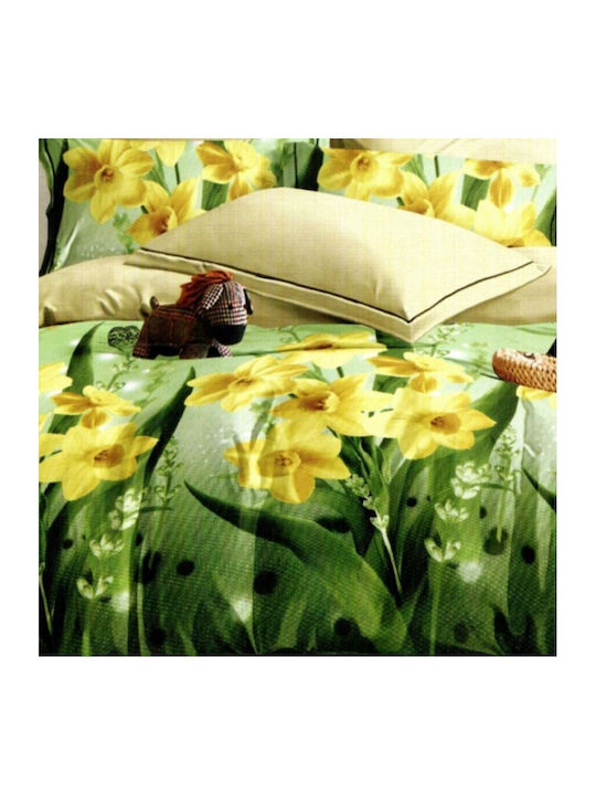 Pucioasa Set Husă de Pilotă Dublă cu 2 Fețe de Pernă 200x220 Daffodils