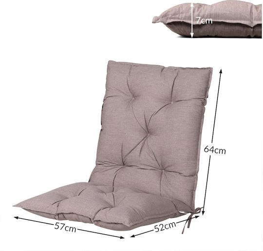 Detex Perna Scaunului De Grădină Cu Spătar Crem 2 Buc 57x116 cm