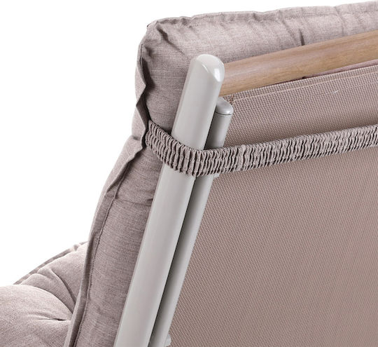Detex Perna Scaunului De Grădină Cu Spătar Crem 2 Buc 57x116 cm