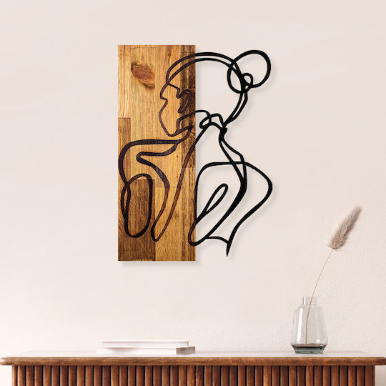 Pakketo 3D Mixed Art Wall Decor Black Wooden 50x3x35cm