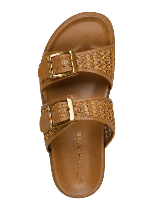 Flache Sandalen für Damen Anatomisch in Tabac Braun Farbe